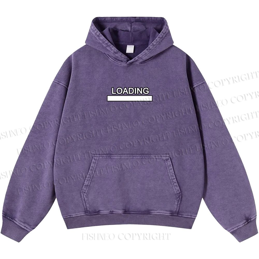 Unisex Casual Loading Penguin Printed Double-sided Washed Hoodie