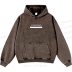 Unisex Casual Loading Penguin Printed Double-sided Washed Hoodie