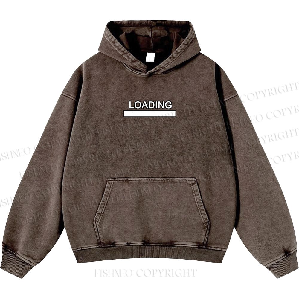 Unisex Casual Loading Penguin Printed Double-sided Washed Hoodie