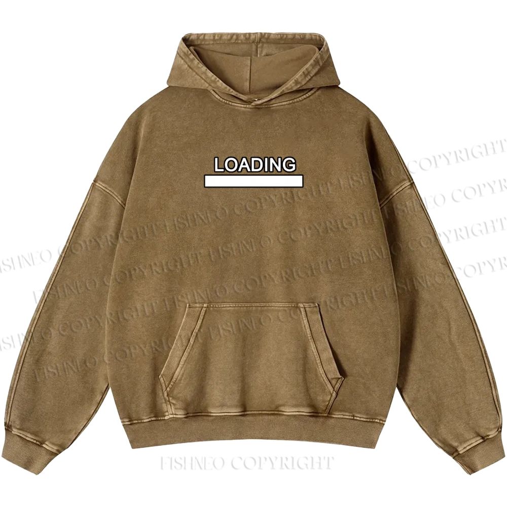 Unisex Casual Loading Penguin Printed Double-sided Washed Hoodie