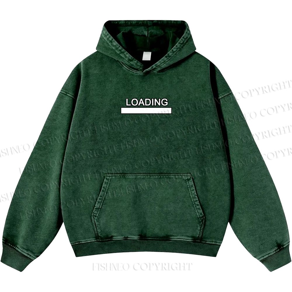 Unisex Casual Loading Penguin Printed Double-sided Washed Hoodie