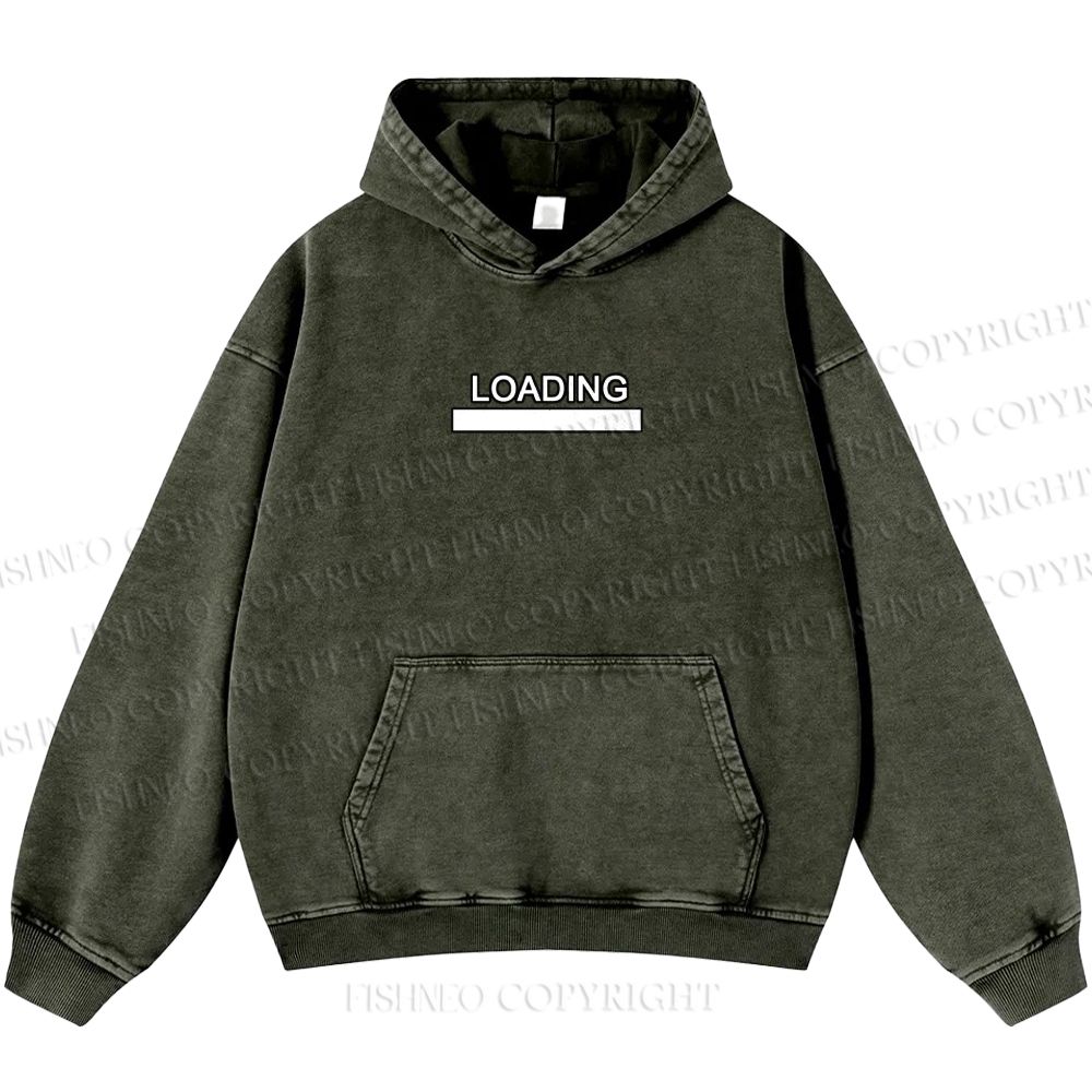 Unisex Casual Loading Penguin Printed Double-sided Washed Hoodie