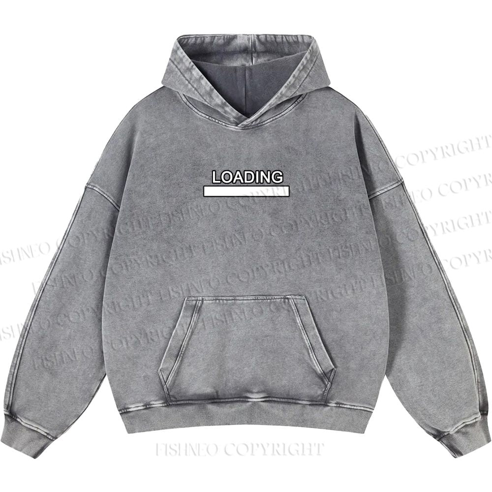 Unisex Casual Loading Penguin Printed Double-sided Washed Hoodie