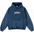 Unisex Casual Loading Penguin Printed Double-sided Washed Hoodie