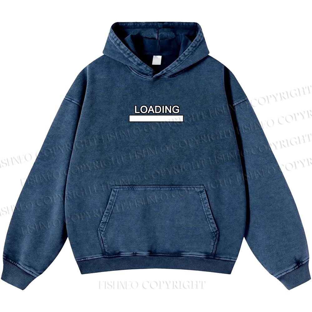 Unisex Casual Loading Penguin Printed Double-sided Washed Hoodie