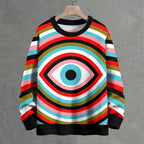 Giant Eye in Line Crew Neck Sweater