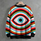 Giant Eye in Line Crew Neck Sweater