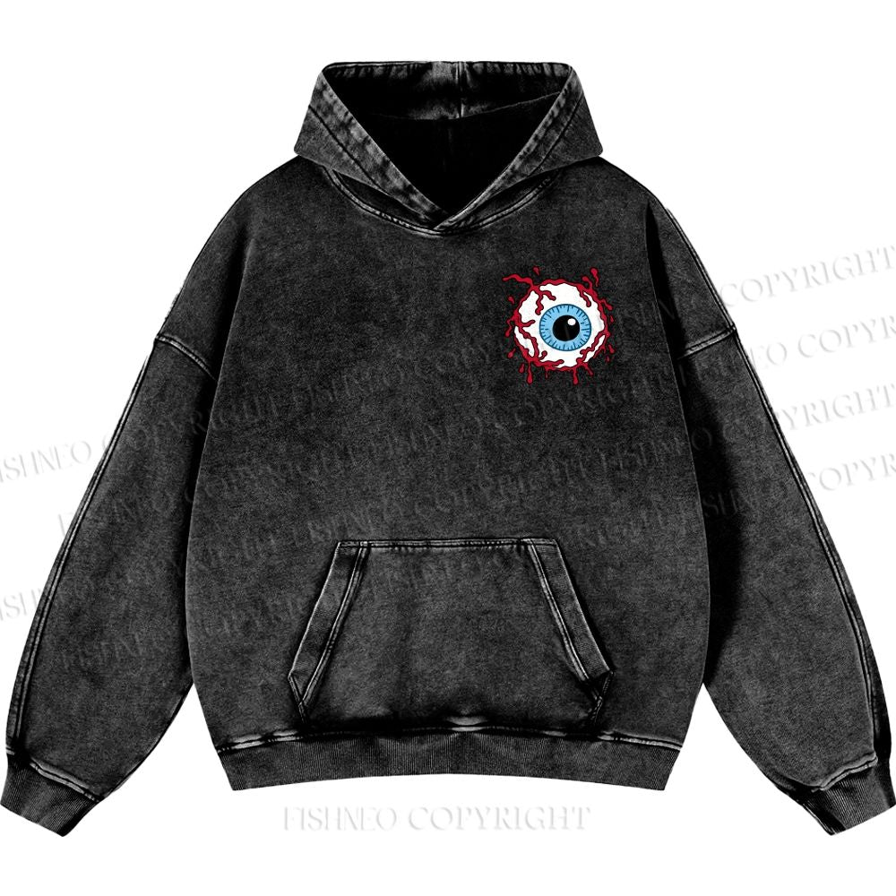 Unisex Eyes With Vessel Casual Printed Double-sided Washed Hoodie