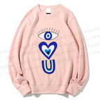 Unisex Evil Eye Love You Printed Sweatshirt
