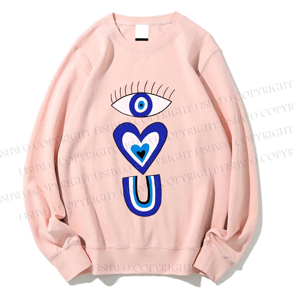 Unisex Evil Eye Love You Printed Sweatshirt