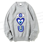 Unisex Evil Eye Love You Printed Sweatshirt