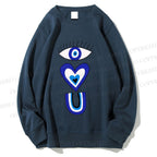 Unisex Evil Eye Love You Printed Sweatshirt