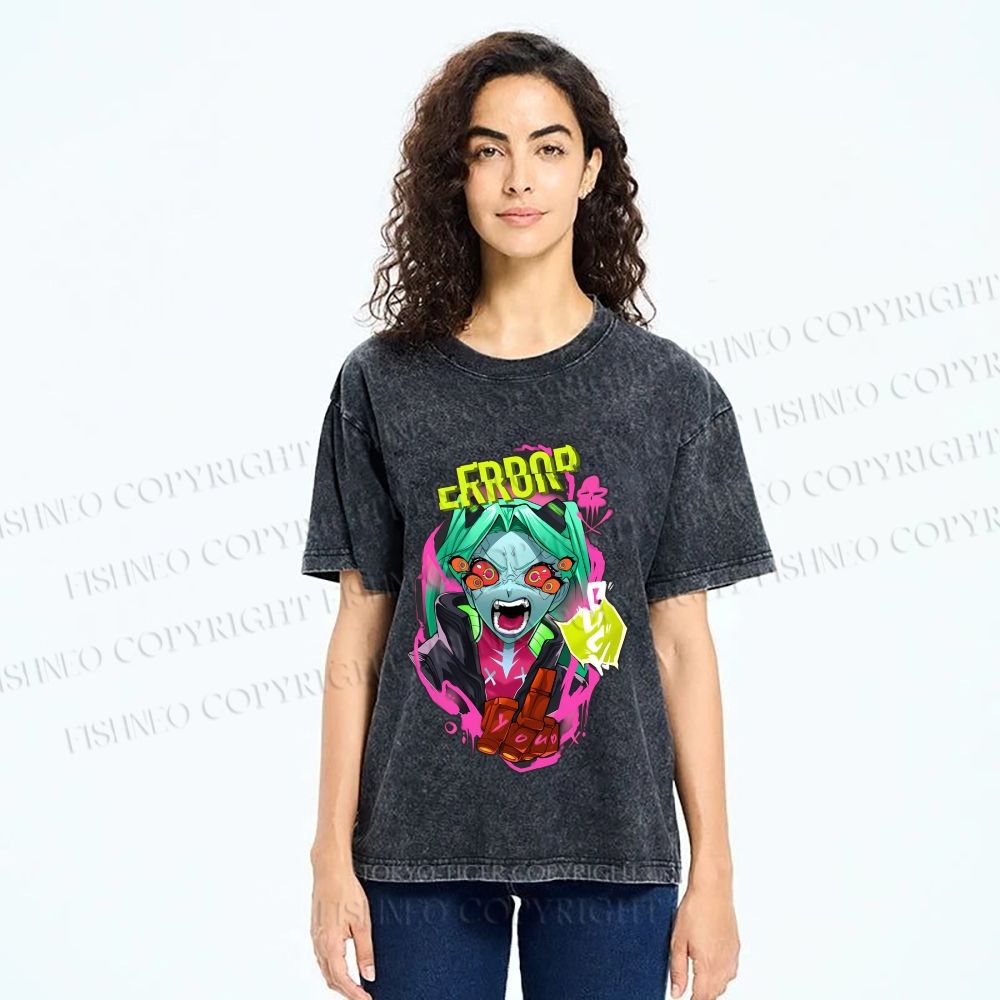 Unisex Rebecca From Cyberpunk: Edgerunners Printed Washed Tee
