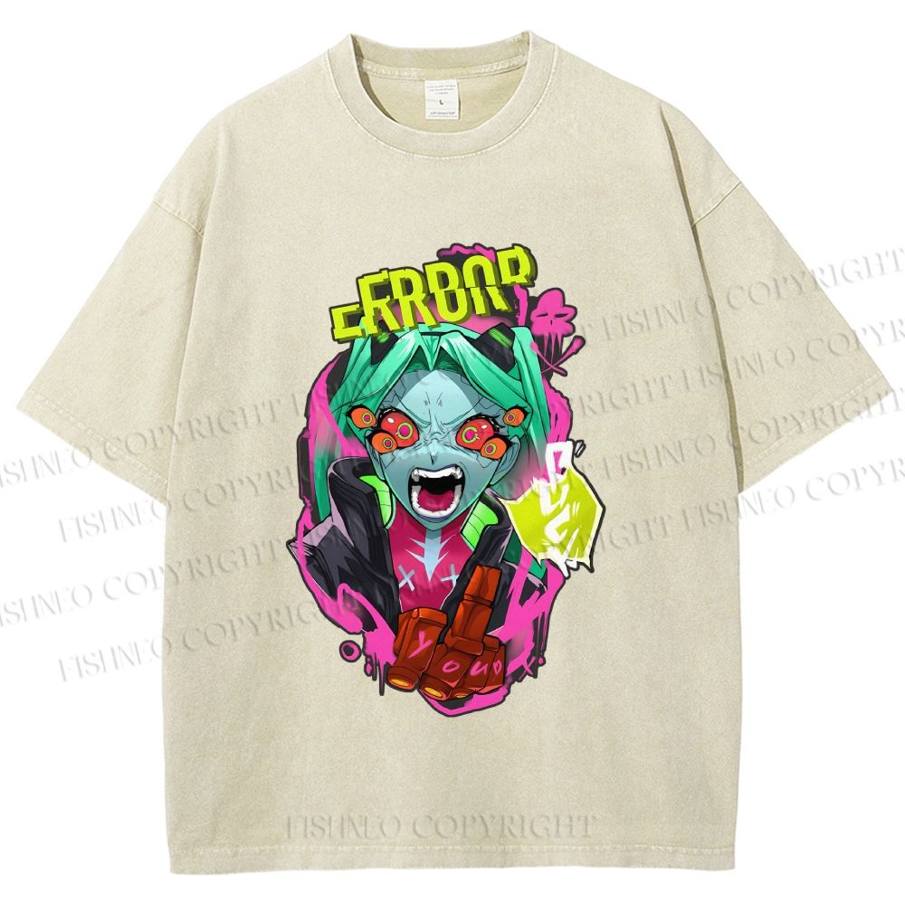 Unisex Rebecca From Cyberpunk: Edgerunners Printed Washed Tee