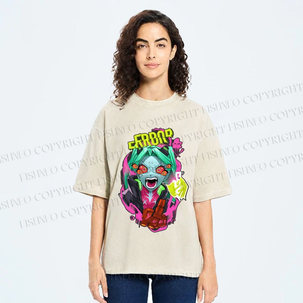 Unisex Rebecca From Cyberpunk: Edgerunners Printed Washed Tee
