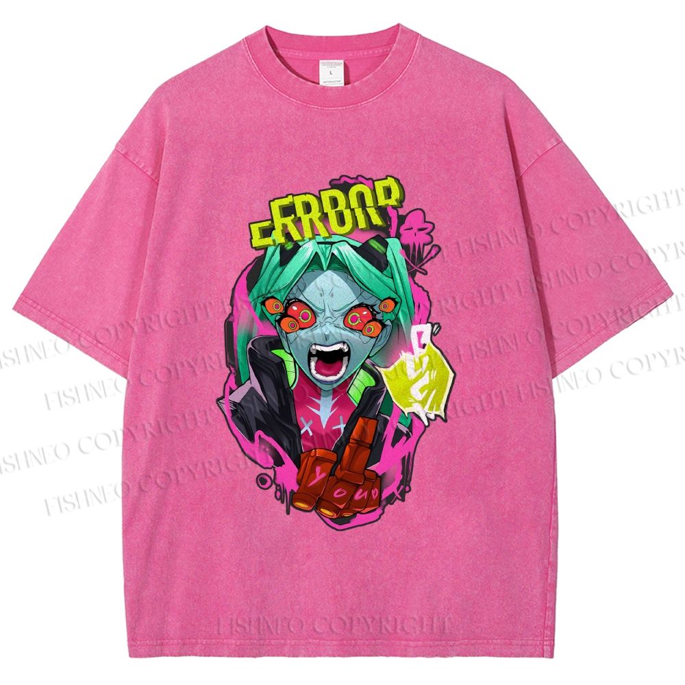 Unisex Rebecca From Cyberpunk: Edgerunners Printed Washed Tee