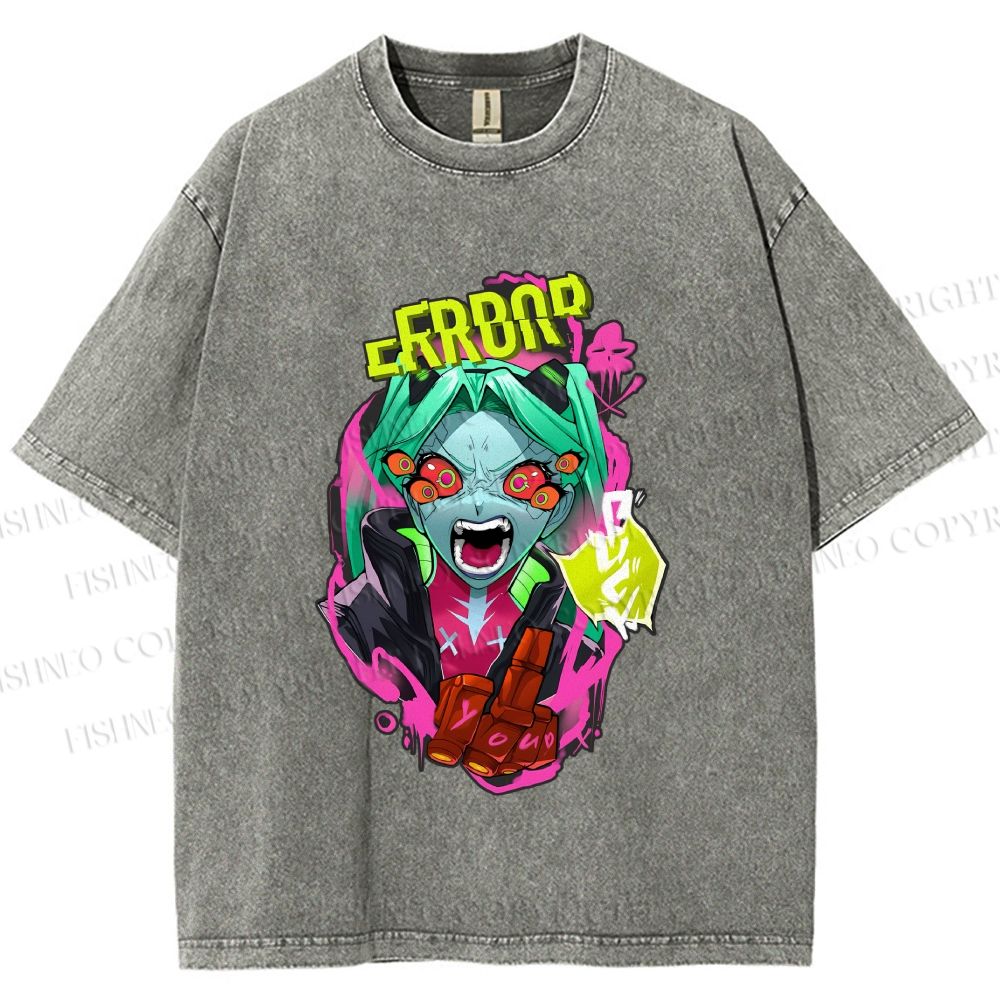 Unisex Rebecca From Cyberpunk: Edgerunners Printed Washed Tee