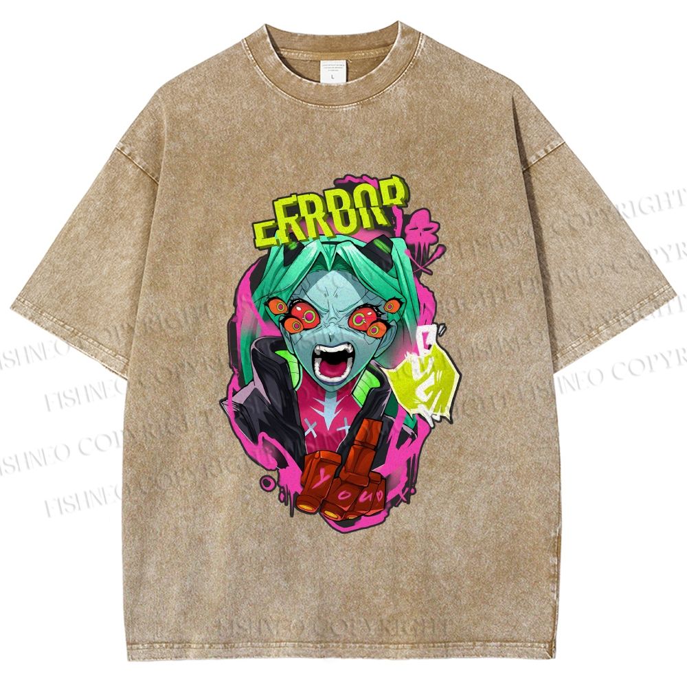 Unisex Rebecca From Cyberpunk: Edgerunners Printed Washed Tee