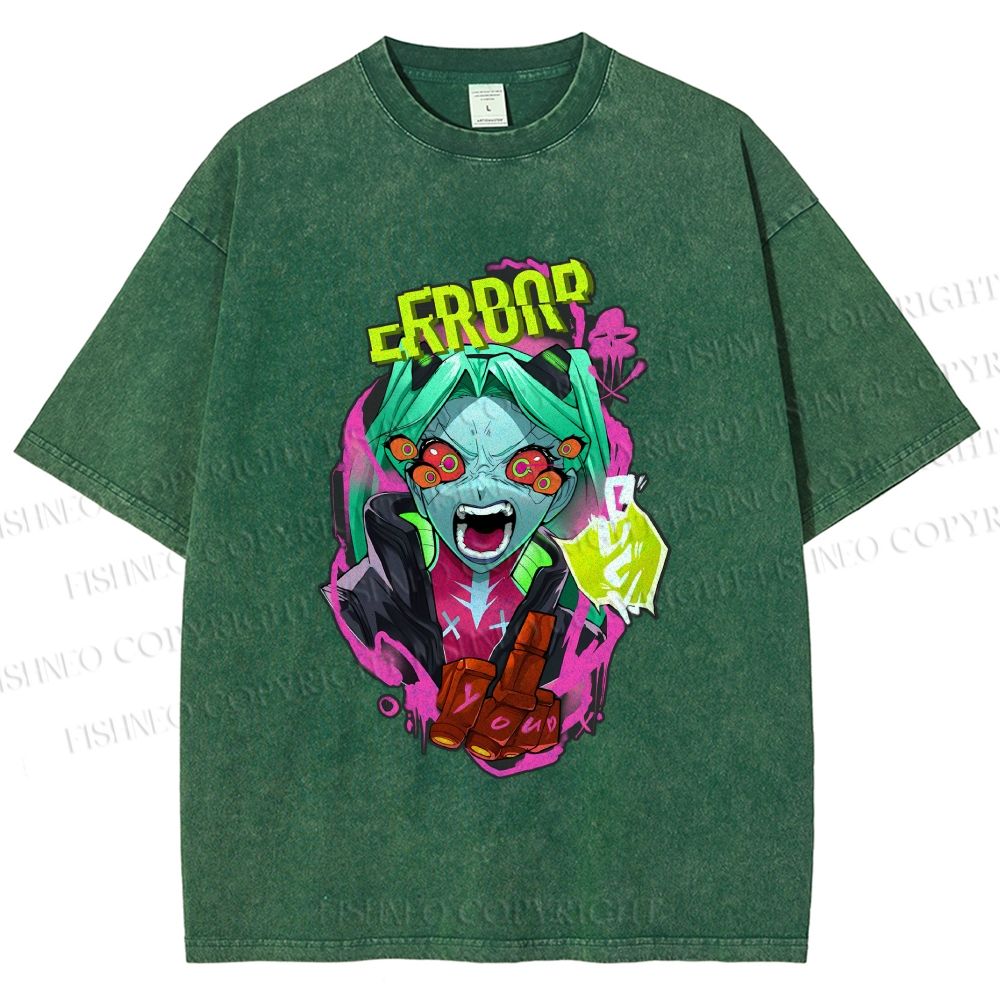 Unisex Rebecca From Cyberpunk: Edgerunners Printed Washed Tee