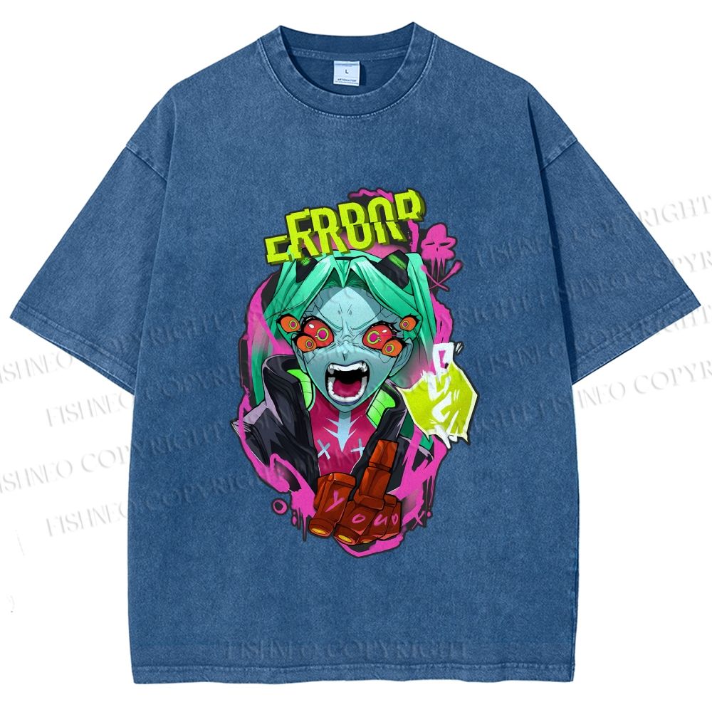 Unisex Rebecca From Cyberpunk: Edgerunners Printed Washed Tee