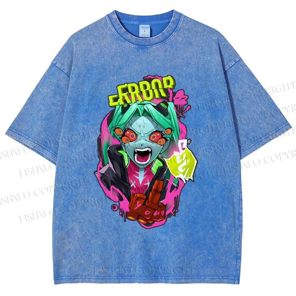 Unisex Rebecca From Cyberpunk: Edgerunners Printed Washed Tee