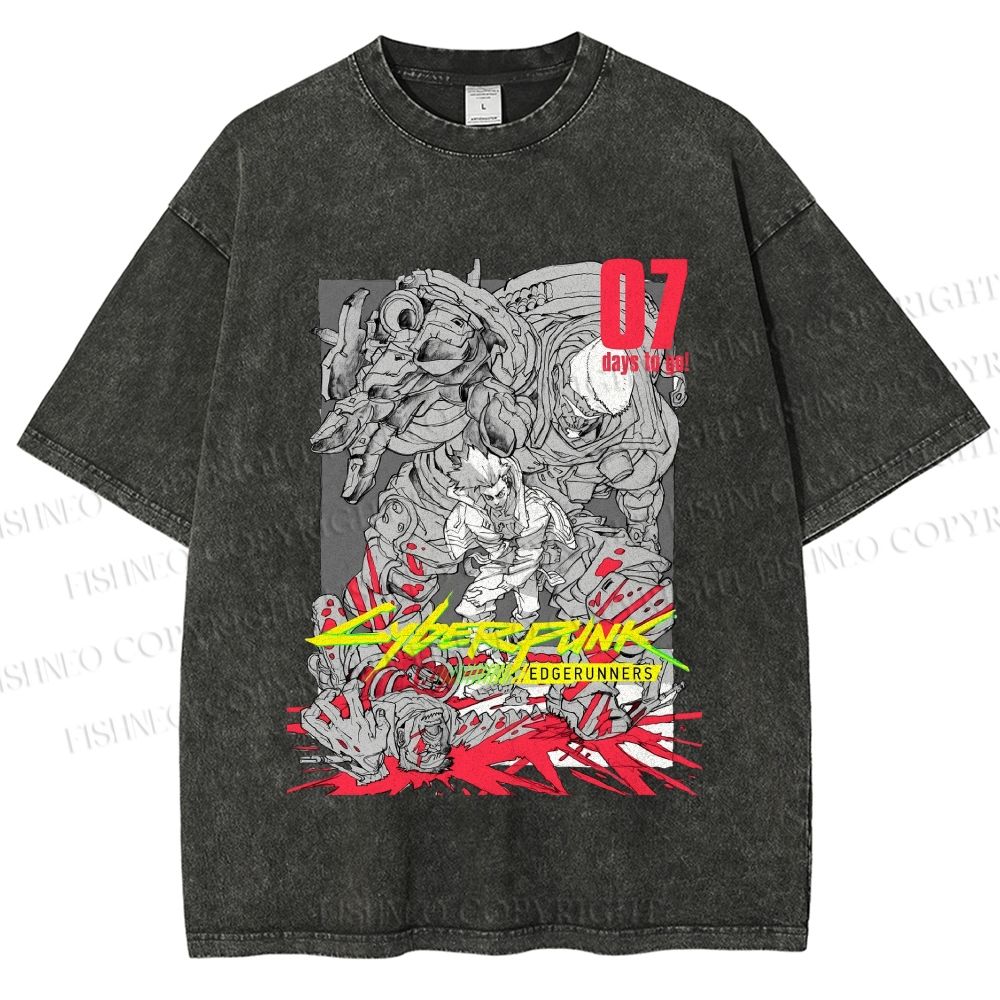 Unisex Cyberpunk: Edgerunners Printed Washed Tee
