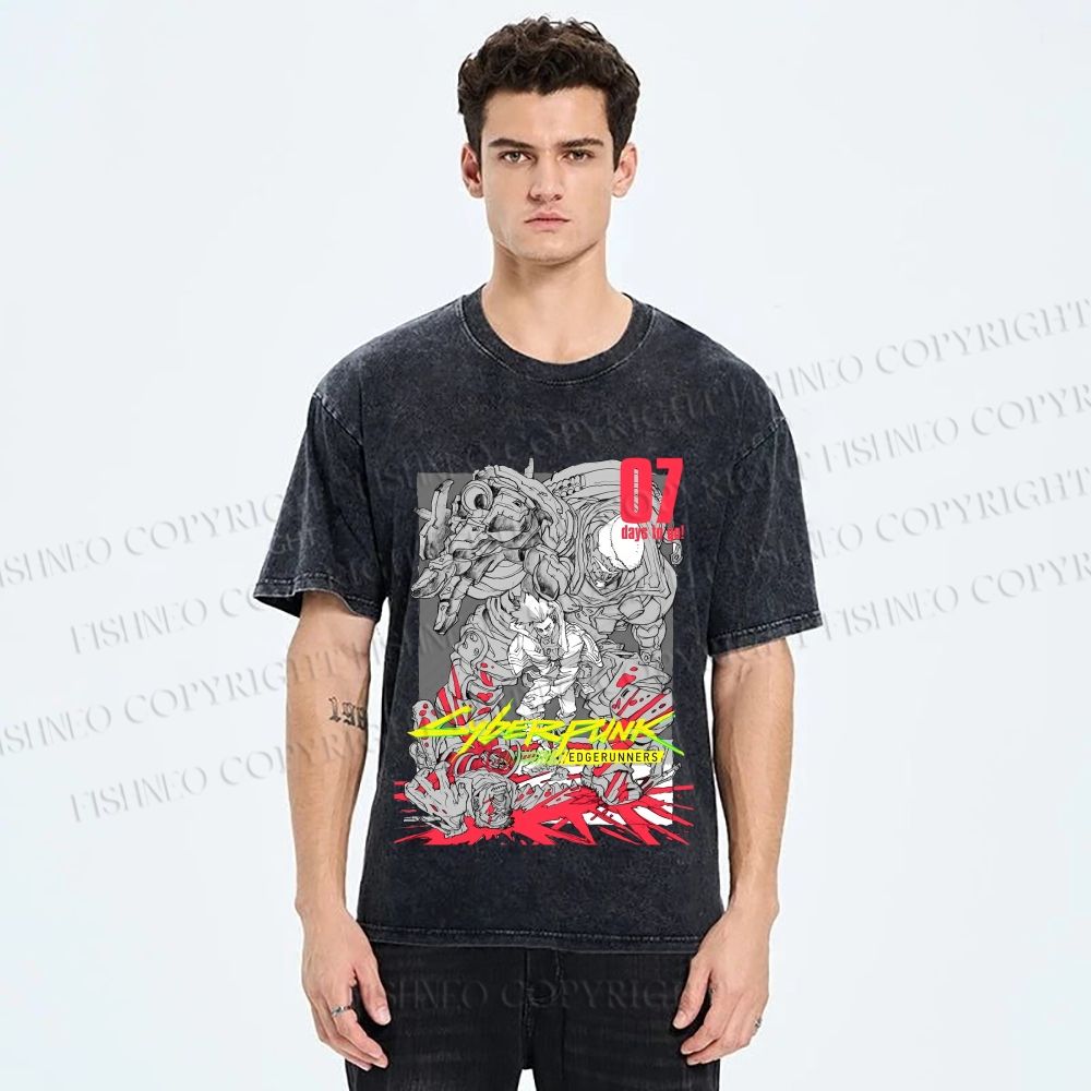 Unisex Cyberpunk: Edgerunners Printed Washed Tee
