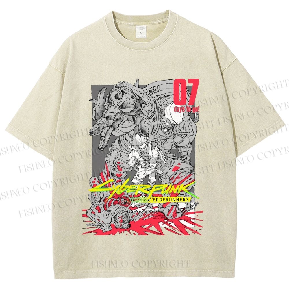 Unisex Cyberpunk: Edgerunners Printed Washed Tee