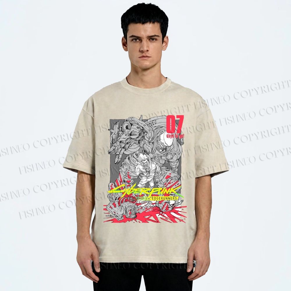 Unisex Cyberpunk: Edgerunners Printed Washed Tee