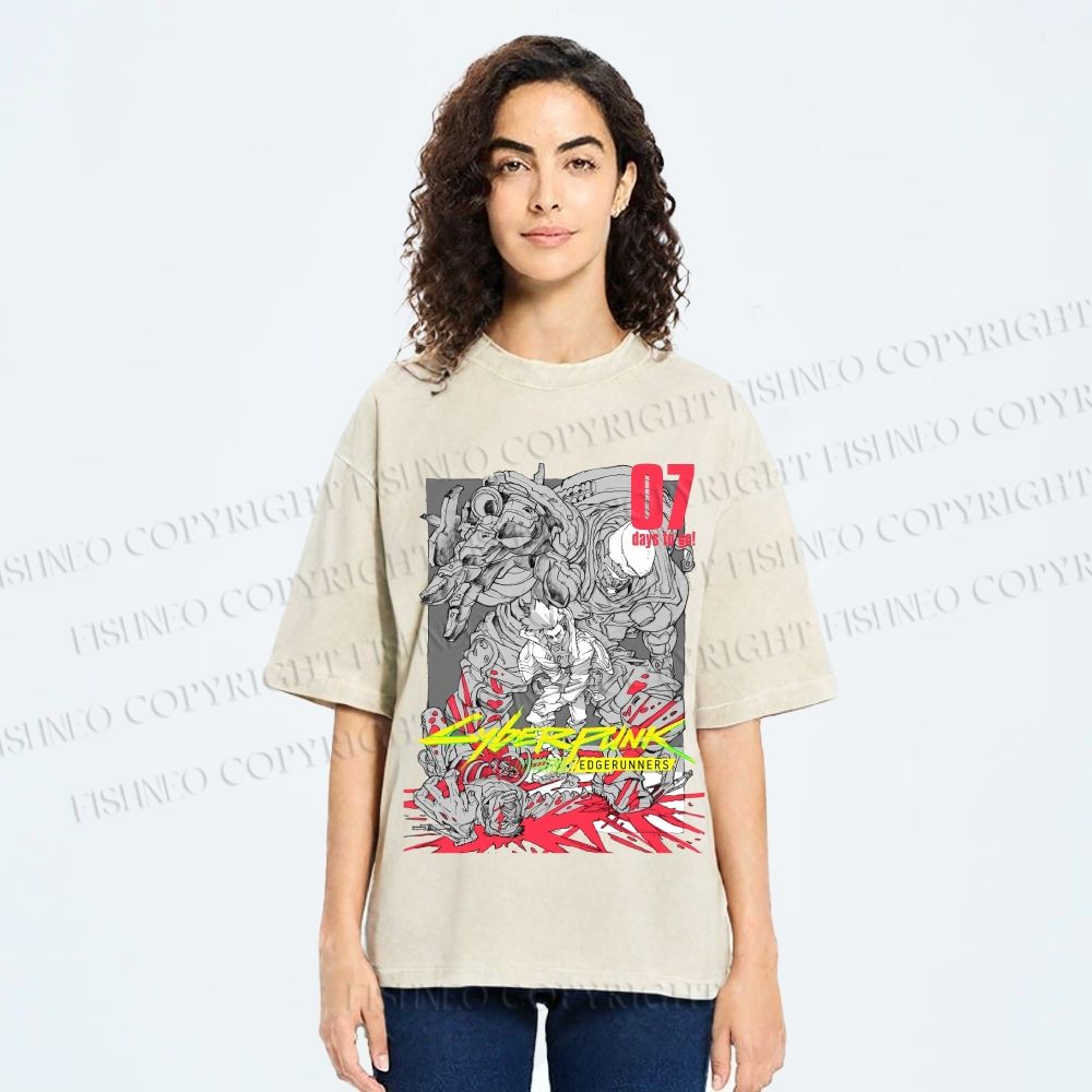Unisex Cyberpunk: Edgerunners Printed Washed Tee