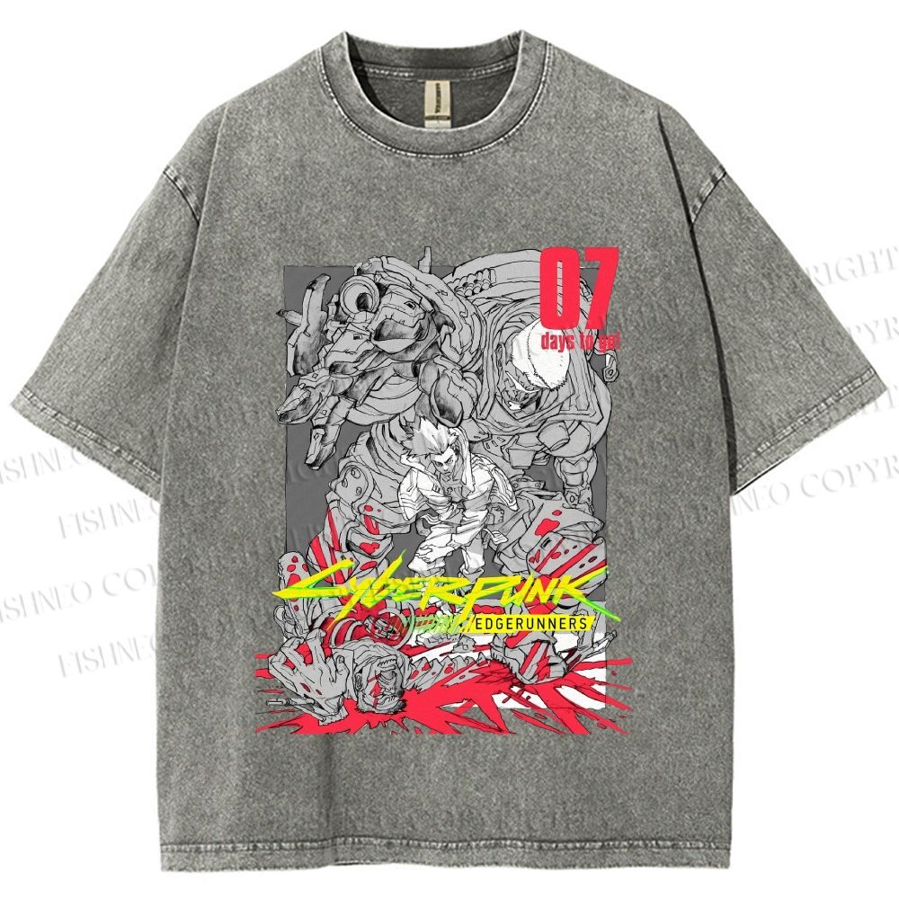 Unisex Cyberpunk: Edgerunners Printed Washed Tee
