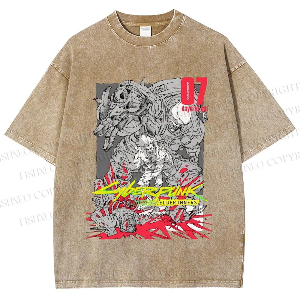 Unisex Cyberpunk: Edgerunners Printed Washed Tee