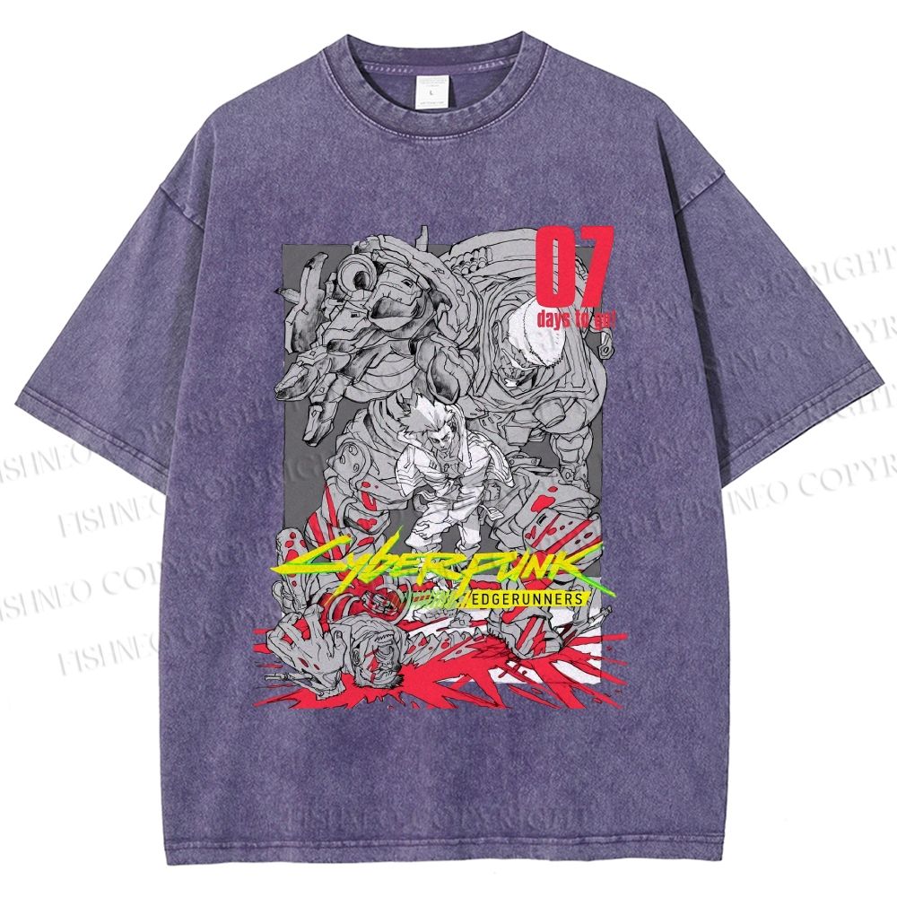 Unisex Cyberpunk: Edgerunners Printed Washed Tee