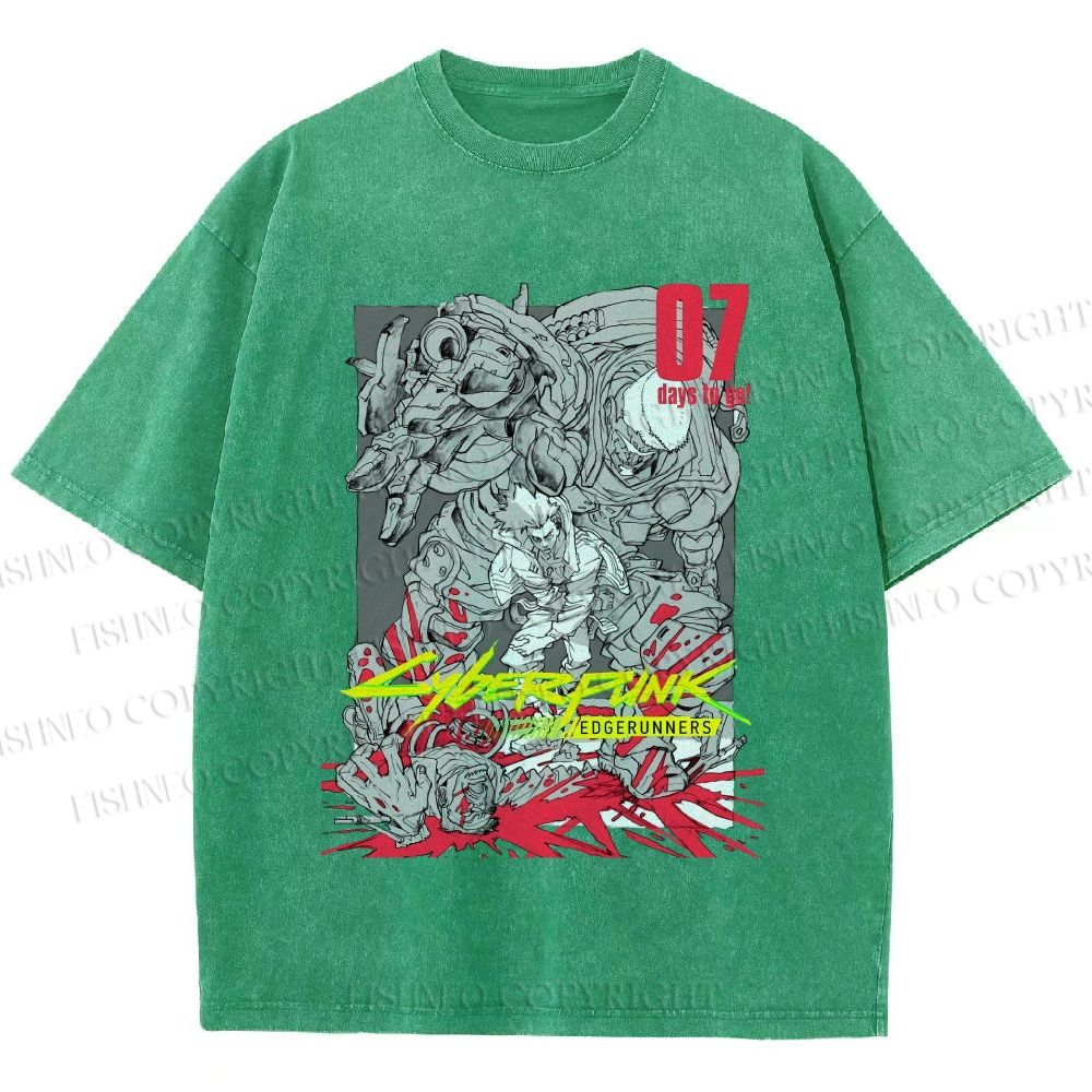 Unisex Cyberpunk: Edgerunners Printed Washed Tee