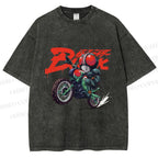 Unisex Kamen Rider Black on Battle Hopper Printed Washed Tee