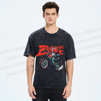 Unisex Kamen Rider Black on Battle Hopper Printed Washed Tee
