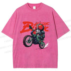 Unisex Kamen Rider Black on Battle Hopper Printed Washed Tee