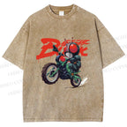Unisex Kamen Rider Black on Battle Hopper Printed Washed Tee
