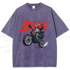 Unisex Kamen Rider Black on Battle Hopper Printed Washed Tee