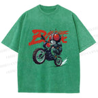 Unisex Kamen Rider Black on Battle Hopper Printed Washed Tee