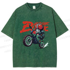 Unisex Kamen Rider Black on Battle Hopper Printed Washed Tee
