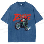 Unisex Kamen Rider Black on Battle Hopper Printed Washed Tee