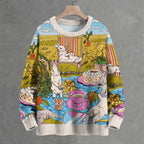 Countryside Picnic Bunny Crew Neck Sweater