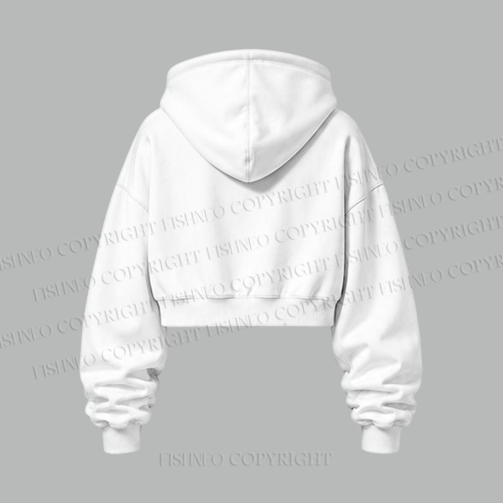 Black And White Octopus Women's Cropped Long Sleeve Hoodie & High Waist Jogger Pants Two Piece Tracksuit Set
