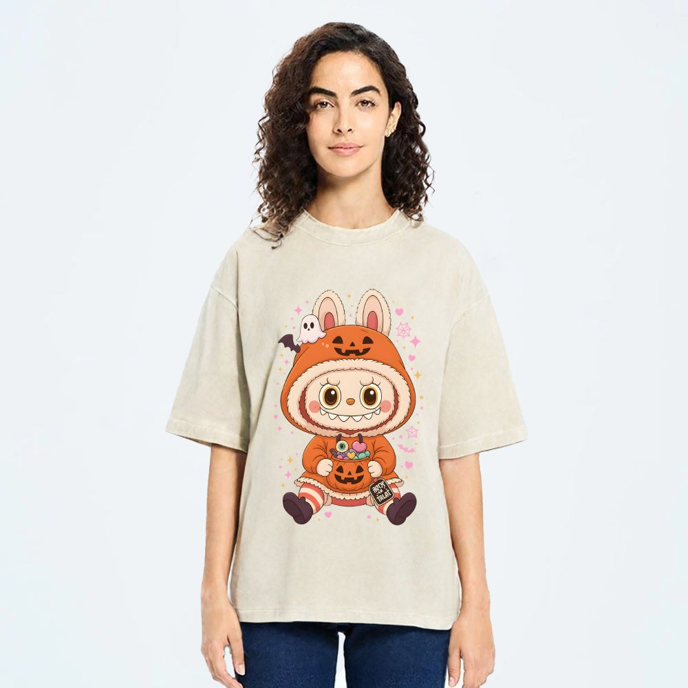 Halloween Labubu Washed T-Shirt