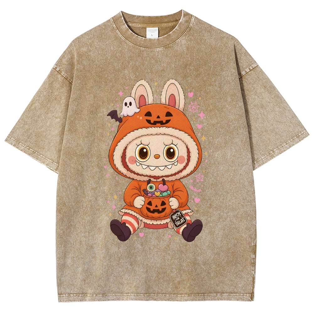 Halloween Labubu Washed T-Shirt