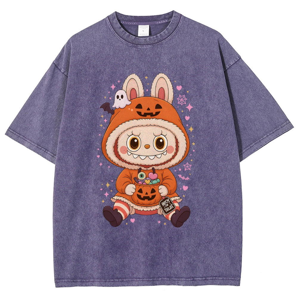 Halloween Labubu Washed T-Shirt