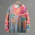 Abstract Flower Crew Neck Sweater