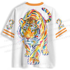 Multicolored Painted Tiger Jersey Shirts