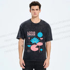 Unisex Bauhaus Lotus Printed Washed Tee